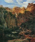 Ernst Fries Tivoli, les cascades et le temple de Vesta Spain oil painting artist